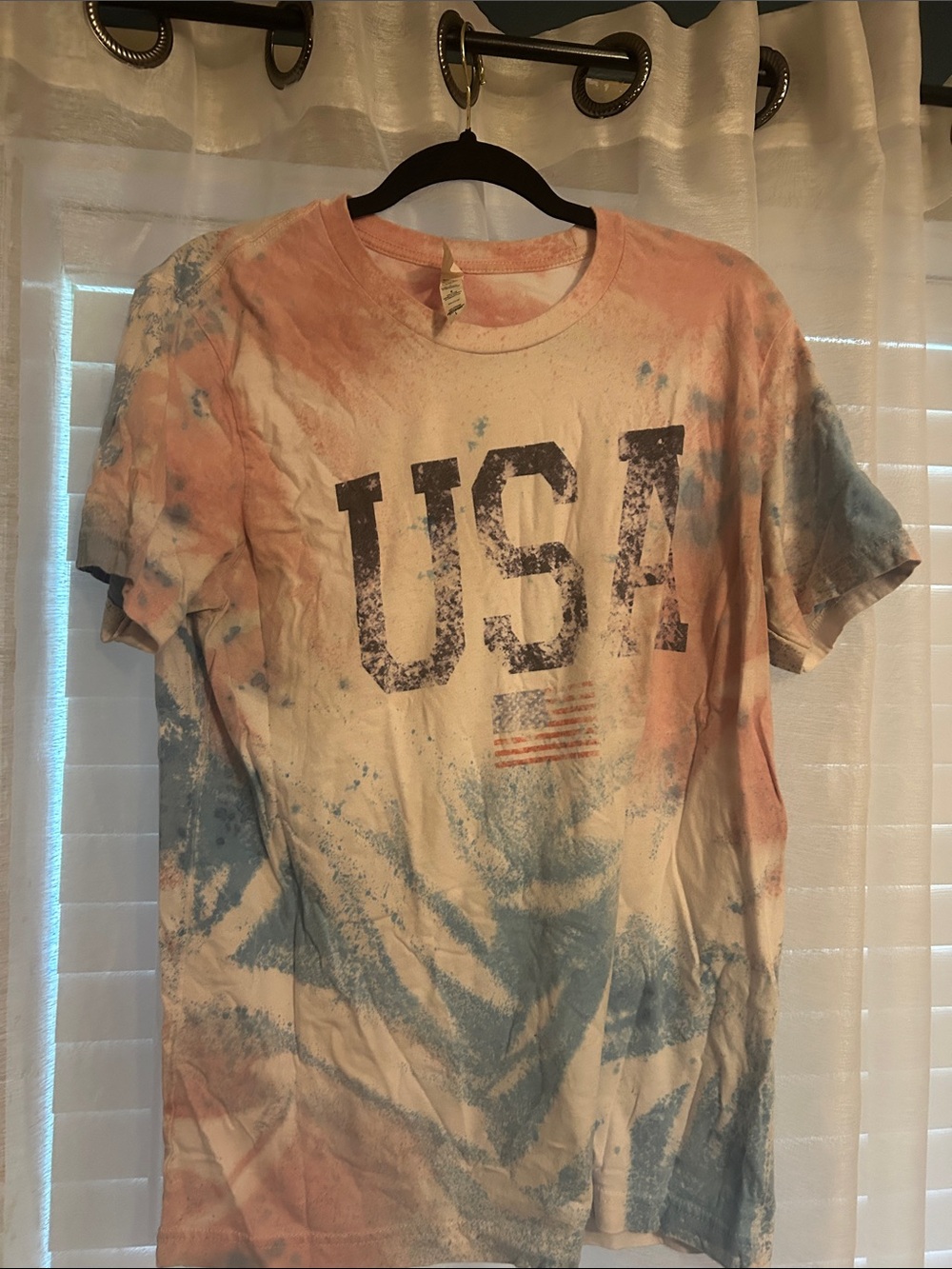 Bella Canvas USA Tie-Dye Short Sleeve Tee in Red, Blue & White